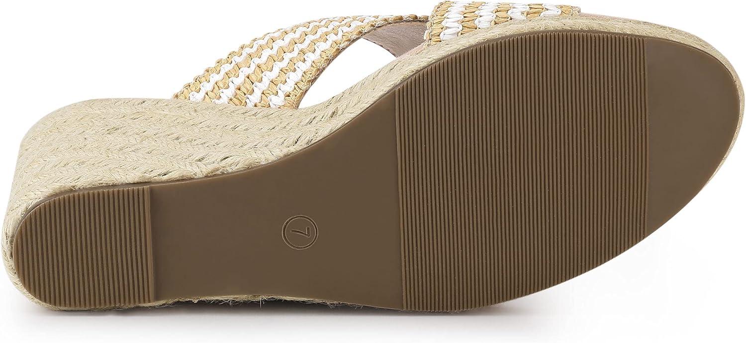 imageAllegra K Womens Espadrilles Wedges Slide Wedge SandalsBeige