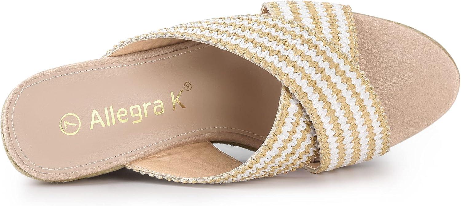 imageAllegra K Womens Espadrilles Wedges Slide Wedge SandalsBeige