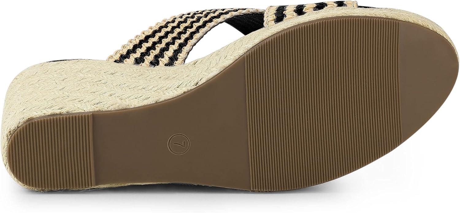 imageAllegra K Womens Espadrilles Wedges Slide Wedge SandalsBlack