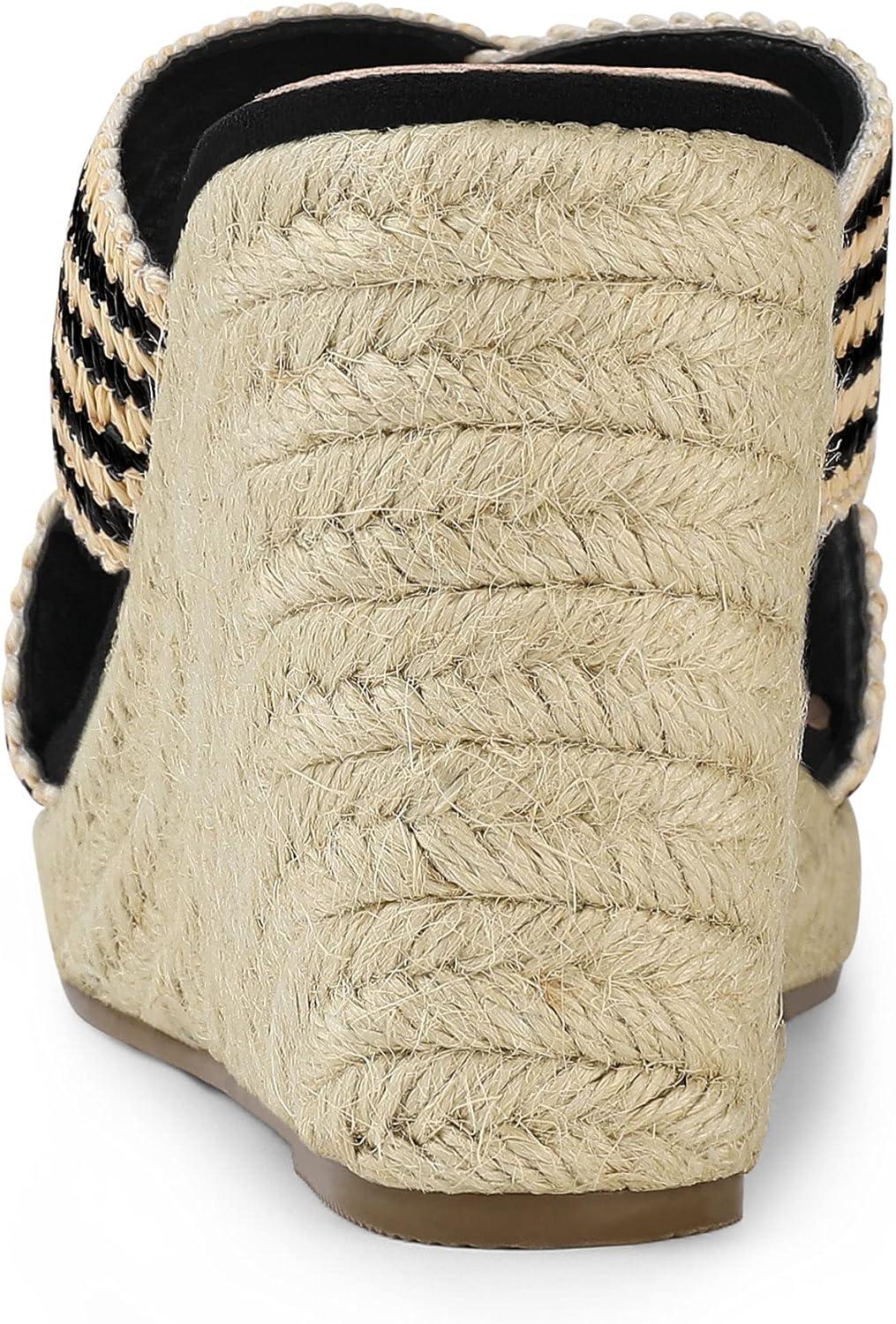 imageAllegra K Womens Espadrilles Wedges Slide Wedge SandalsBlack