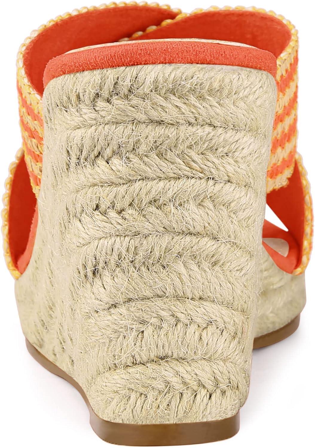 imageAllegra K Womens Espadrilles Wedges Slide Wedge SandalsOrange