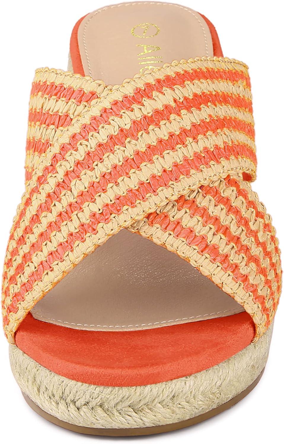 imageAllegra K Womens Espadrilles Wedges Slide Wedge SandalsOrange