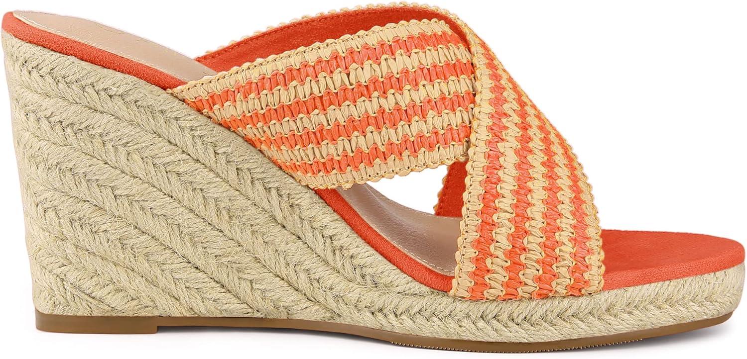 imageAllegra K Womens Espadrilles Wedges Slide Wedge SandalsOrange