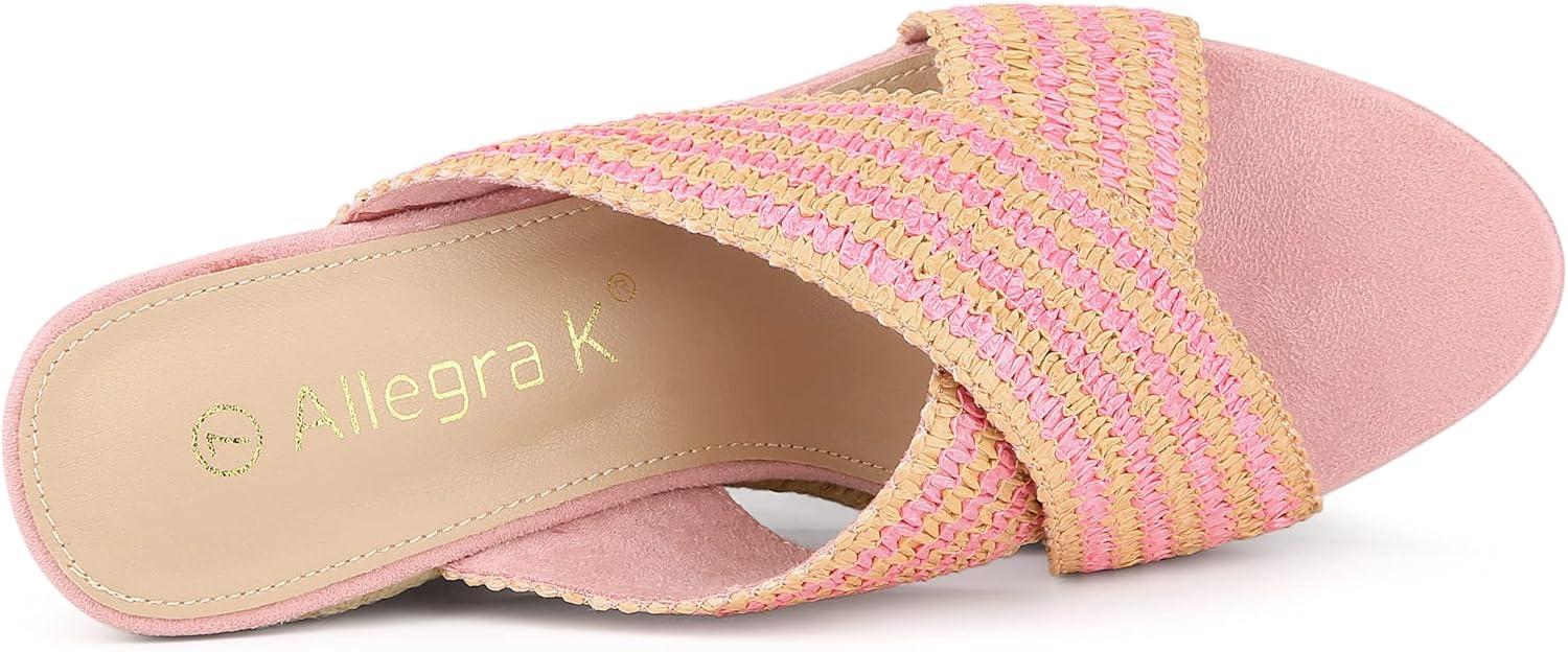 imageAllegra K Womens Espadrilles Wedges Slide Wedge SandalsPink