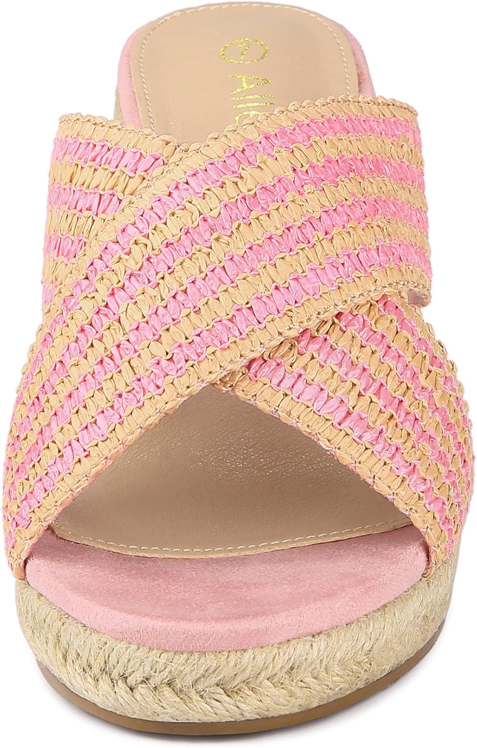imageAllegra K Womens Espadrilles Wedges Slide Wedge SandalsPink