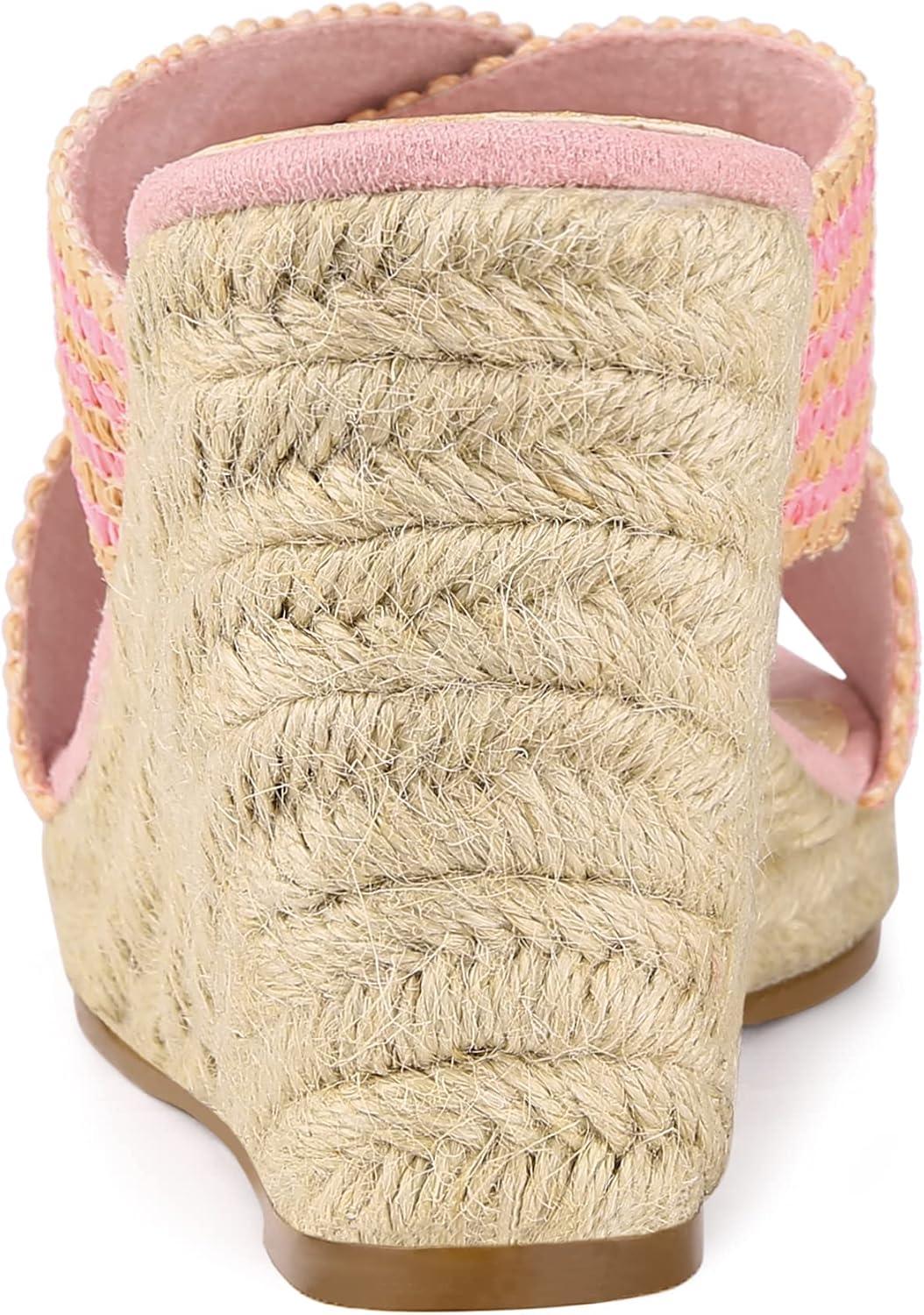 imageAllegra K Womens Espadrilles Wedges Slide Wedge SandalsPink
