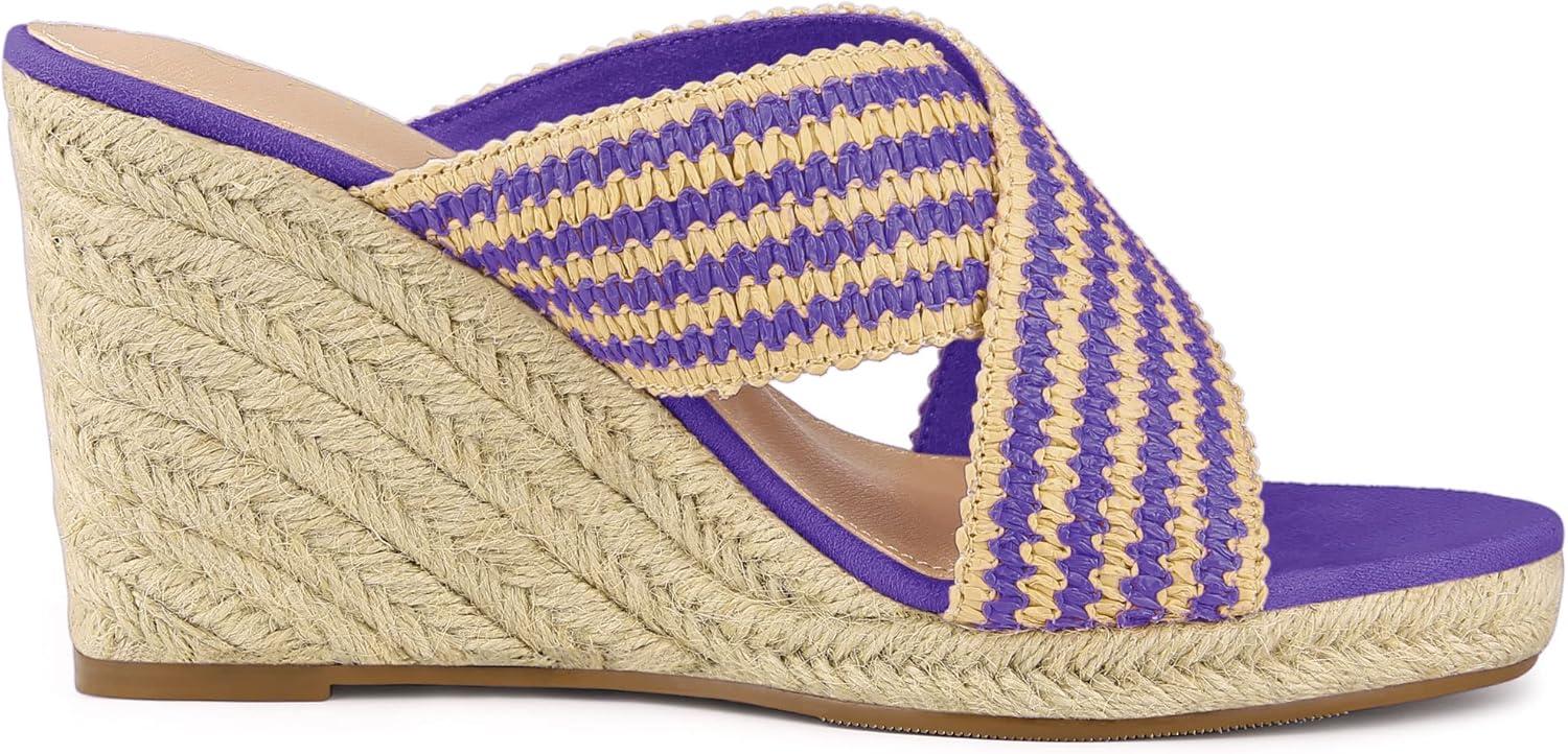 imageAllegra K Womens Espadrilles Wedges Slide Wedge SandalsPurple