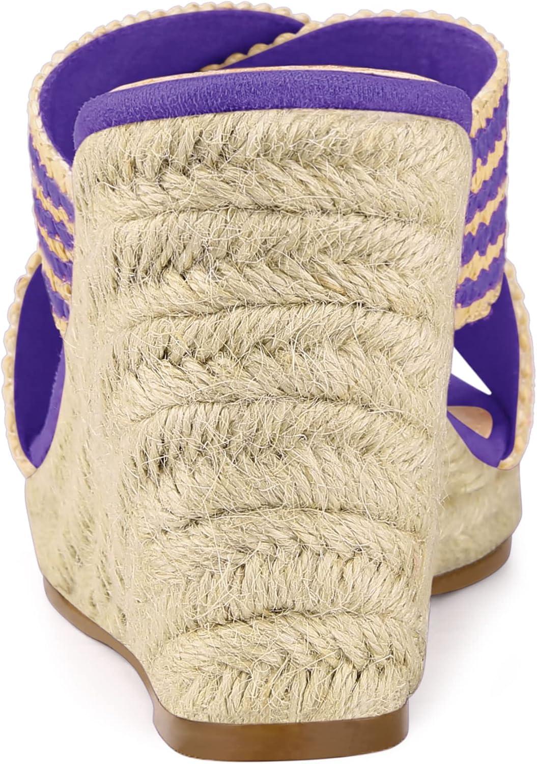 imageAllegra K Womens Espadrilles Wedges Slide Wedge SandalsPurple