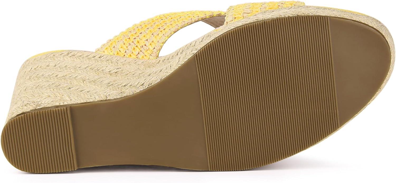 imageAllegra K Womens Espadrilles Wedges Slide Wedge SandalsYellow