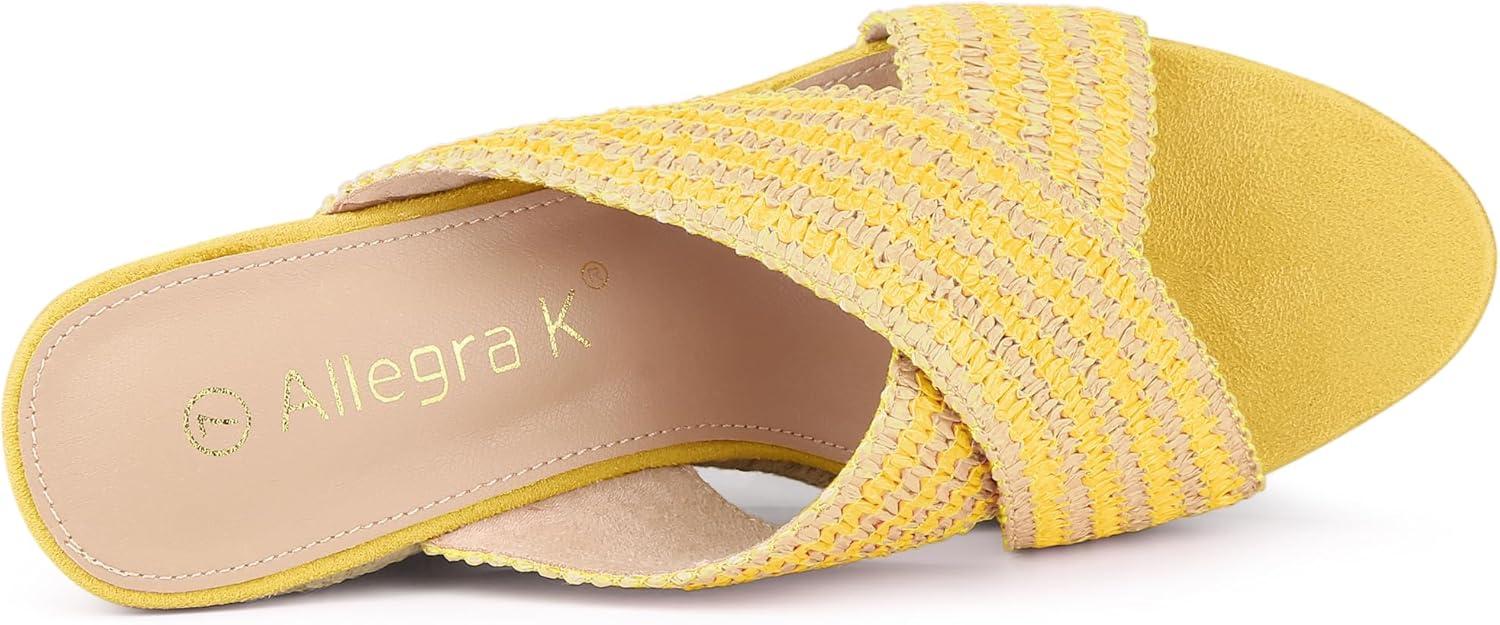 imageAllegra K Womens Espadrilles Wedges Slide Wedge SandalsYellow