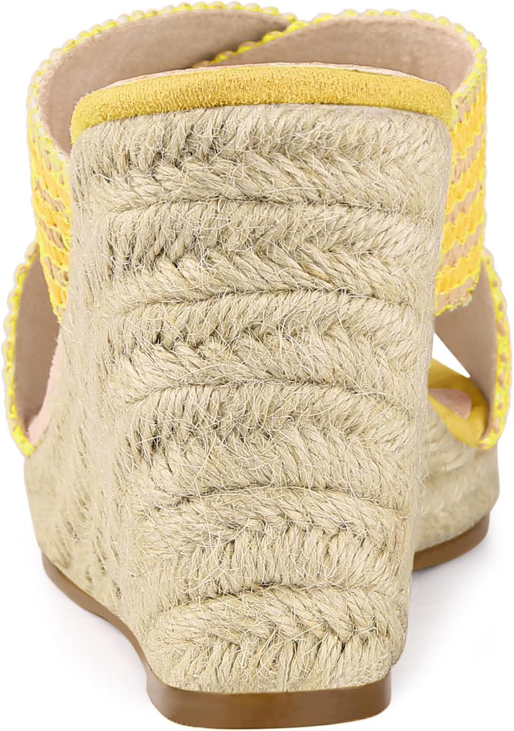 imageAllegra K Womens Espadrilles Wedges Slide Wedge SandalsYellow