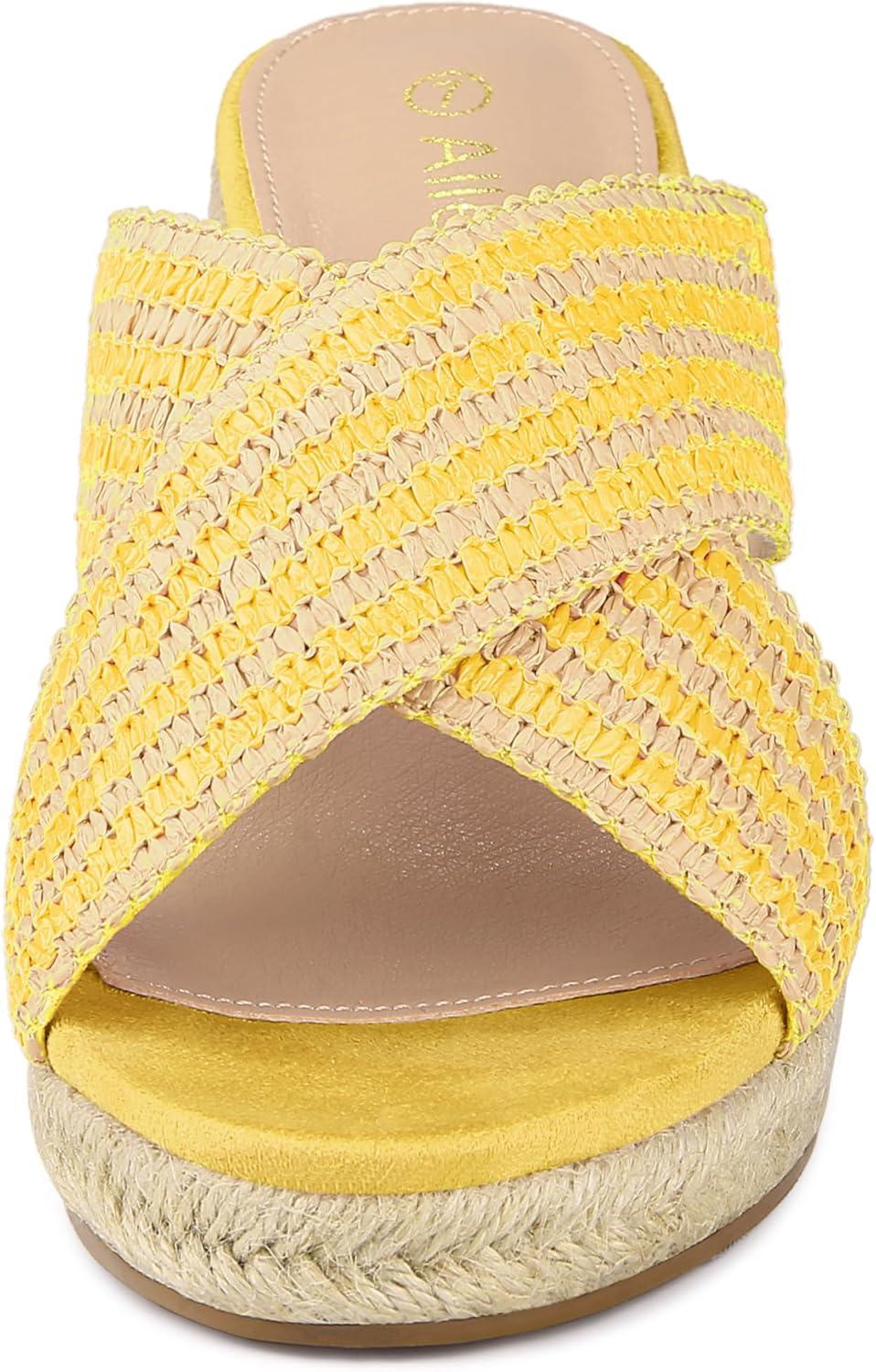 imageAllegra K Womens Espadrilles Wedges Slide Wedge SandalsYellow