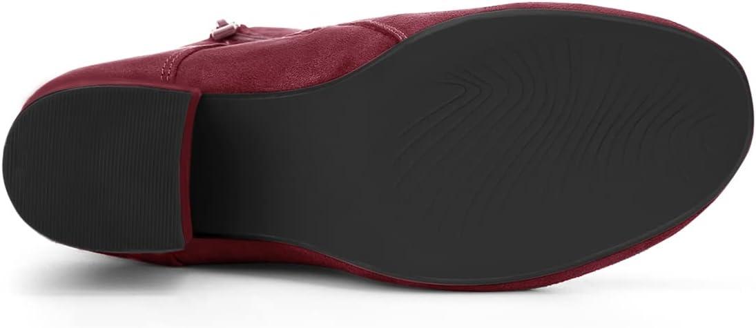 imageAllegra K Womens Lace Up Chunky Heel Ankle BootiesBurgundy