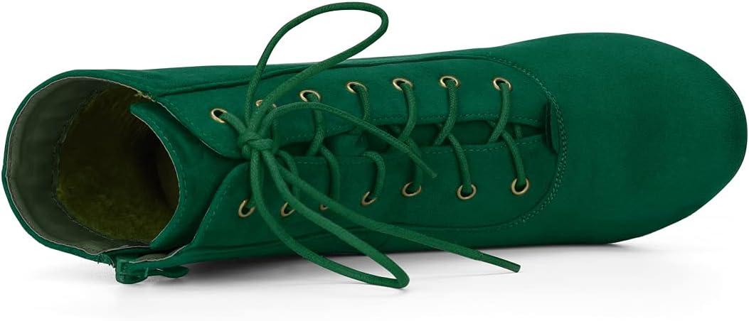 imageAllegra K Womens Lace Up Chunky Heel Ankle BootiesEmerald Green