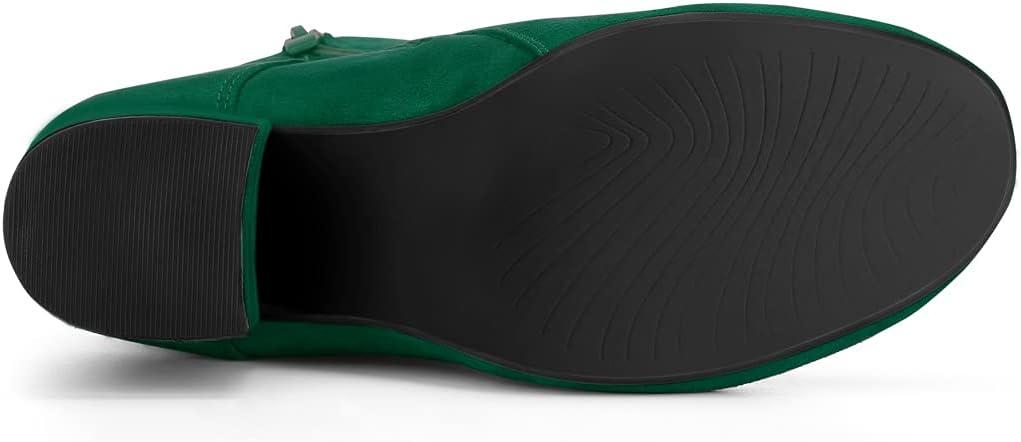 imageAllegra K Womens Lace Up Chunky Heel Ankle BootiesEmerald Green