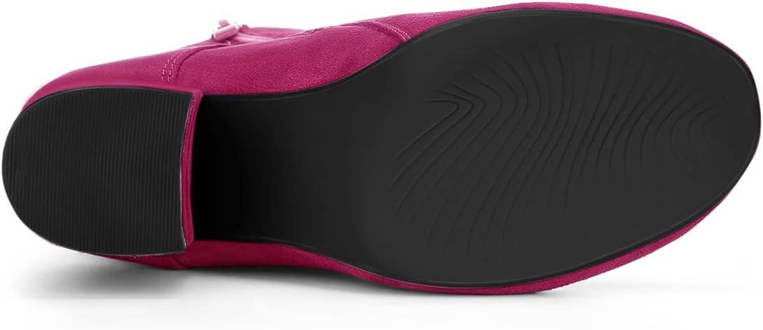 imageAllegra K Womens Lace Up Chunky Heel Ankle BootiesHot Pink