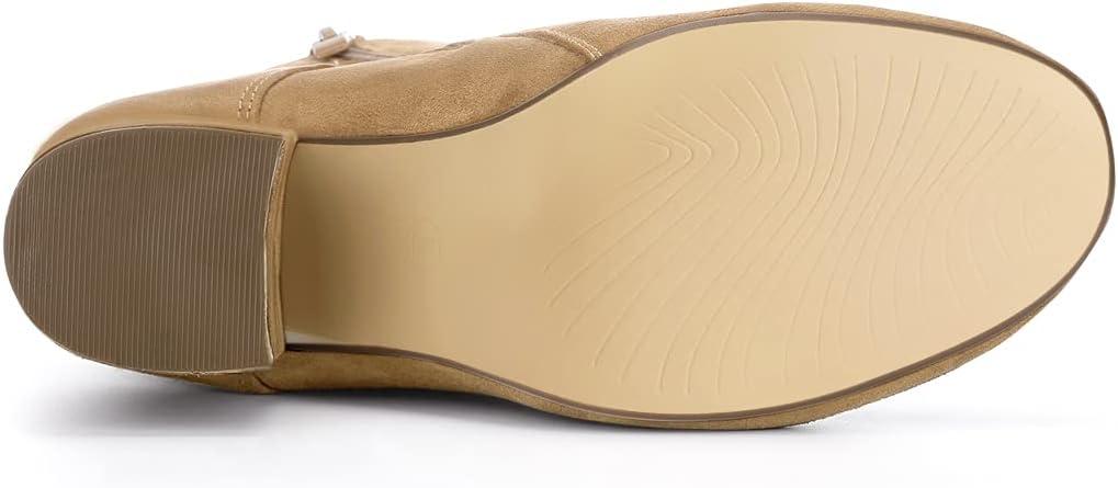 imageAllegra K Womens Lace Up Chunky Heel Ankle BootiesKhaki