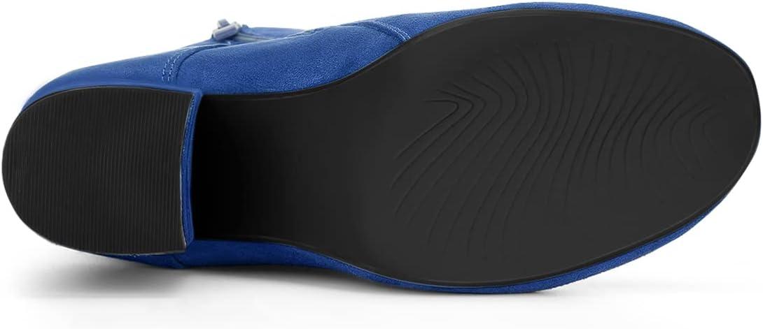 imageAllegra K Womens Lace Up Chunky Heel Ankle BootiesRoyal Blue