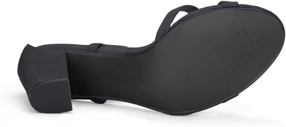 imageAllegra K Womens Lace Up High Block Heeled SandalsBlack