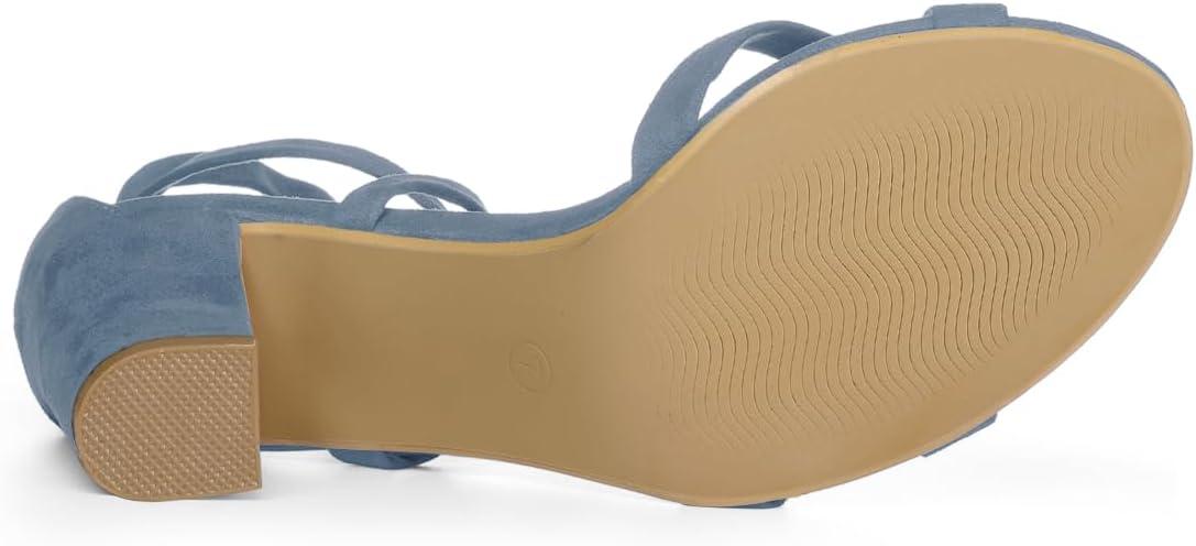 imageAllegra K Womens Lace Up High Block Heeled SandalsHaze Blue