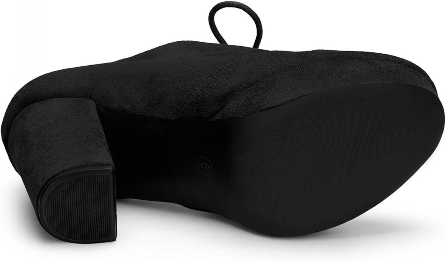 imageAllegra K Womens Platform Chunky Heel Lace Up BootiesBlack