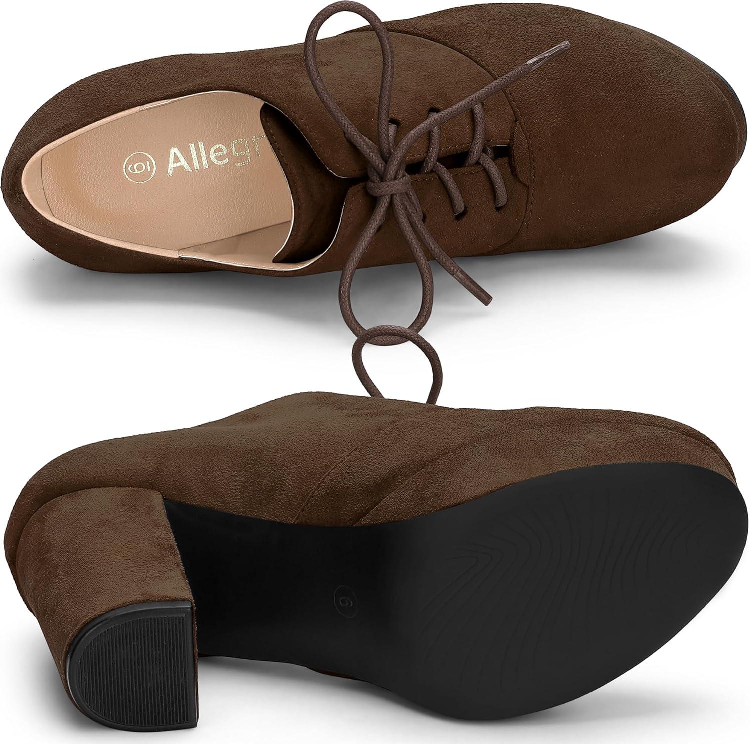 imageAllegra K Womens Platform Chunky Heel Lace Up BootiesDark Brown