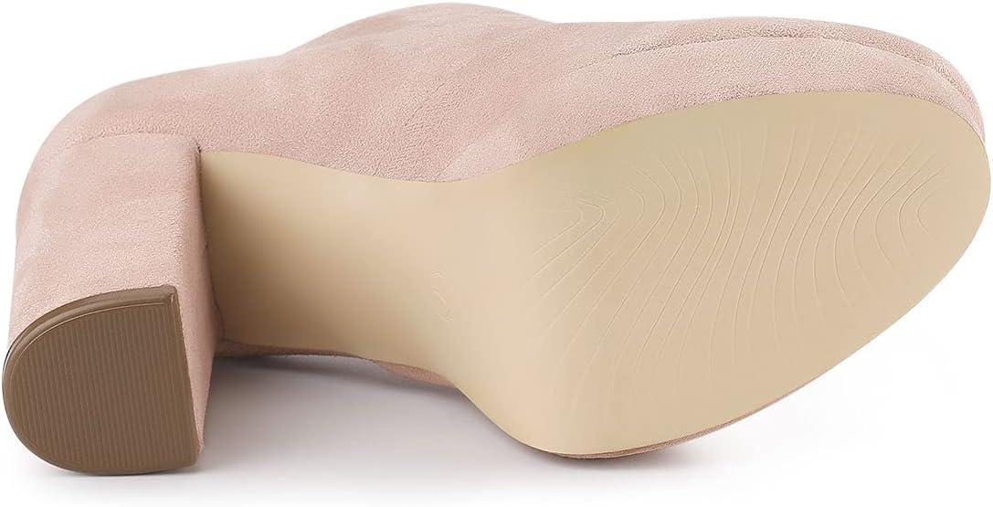 imageAllegra K Womens Platform Chunky Heel Lace Up BootiesDusty Pink