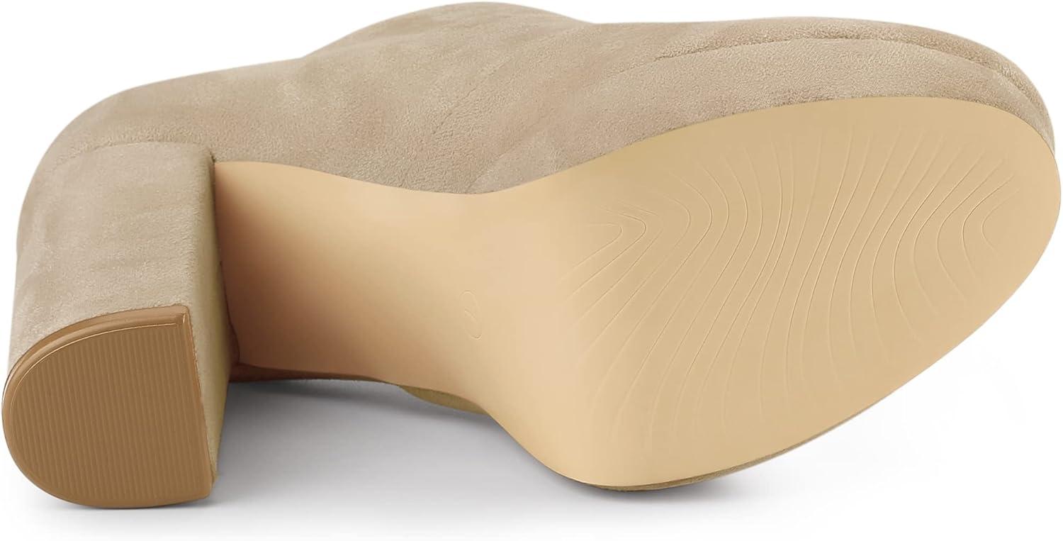 imageAllegra K Womens Platform Chunky Heel Lace Up BootiesKhaki