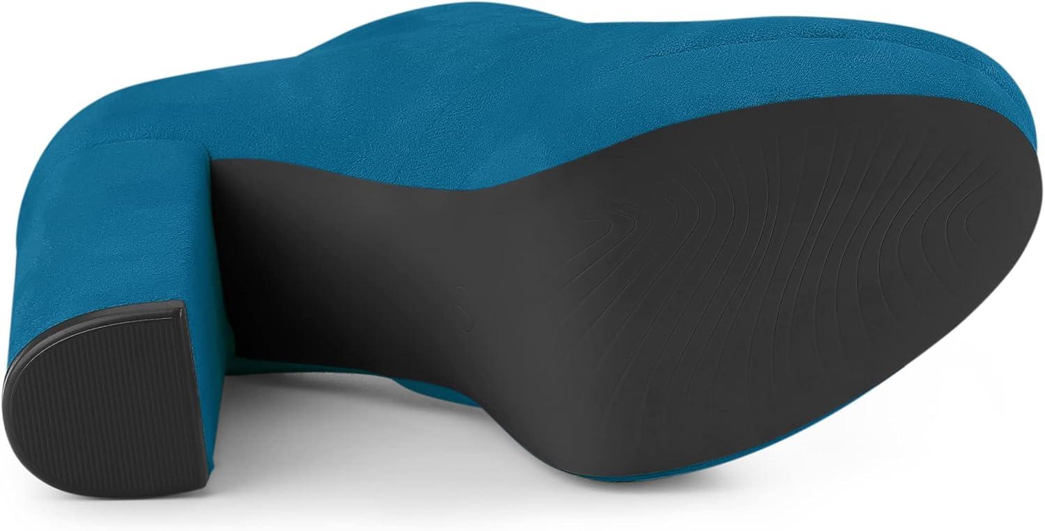 imageAllegra K Womens Platform Chunky Heel Lace Up BootiesSea Blue