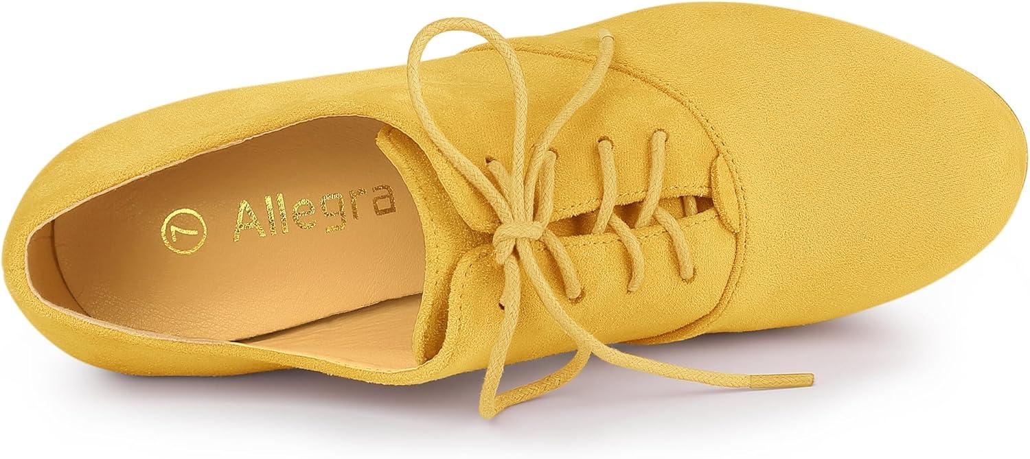 imageAllegra K Womens Platform Chunky Heel Lace Up BootiesYellow