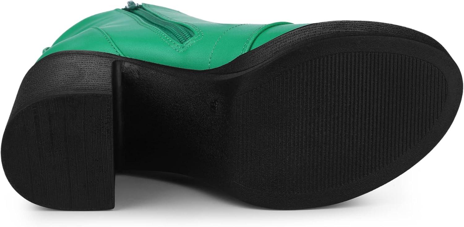 imageAllegra K Womens Platform Chunky High Heel Lace Up Combat BootsGrass Green