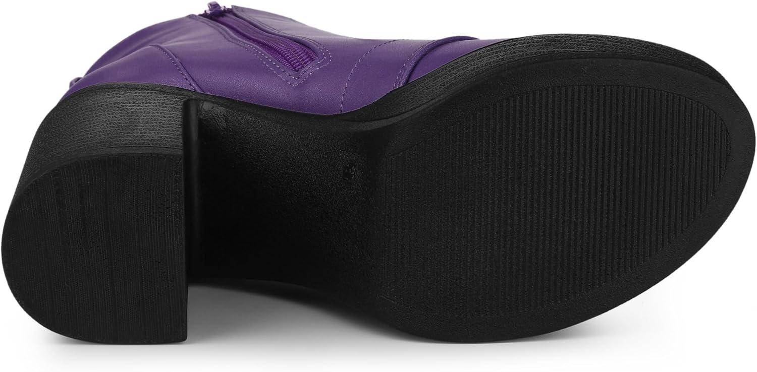 imageAllegra K Womens Platform Chunky High Heel Lace Up Combat BootsPurple