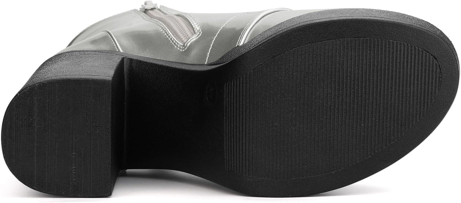 imageAllegra K Womens Platform Chunky High Heel Lace Up Combat BootsSilver