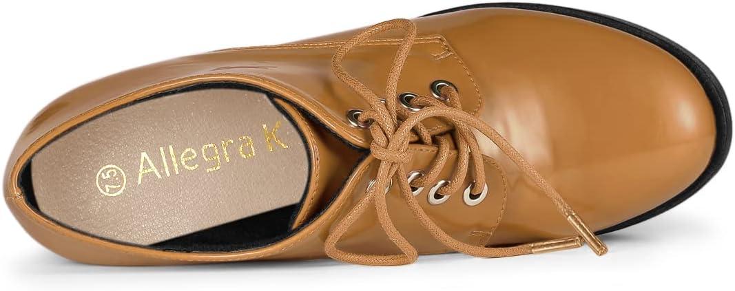 imageAllegra K Womens Platform Lace Up Chunky Heel Ankle BootsBrown