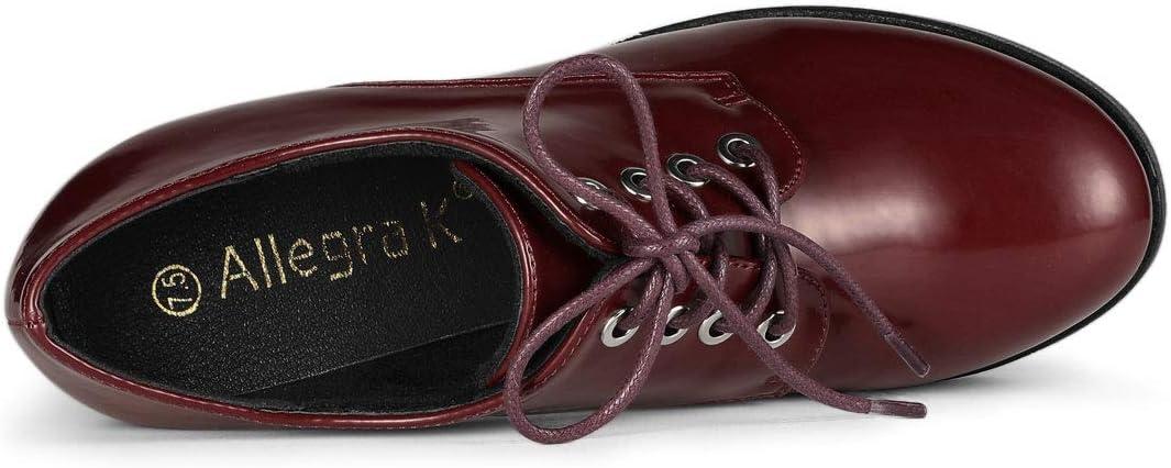 imageAllegra K Womens Platform Lace Up Chunky Heel Ankle BootsBurgundy
