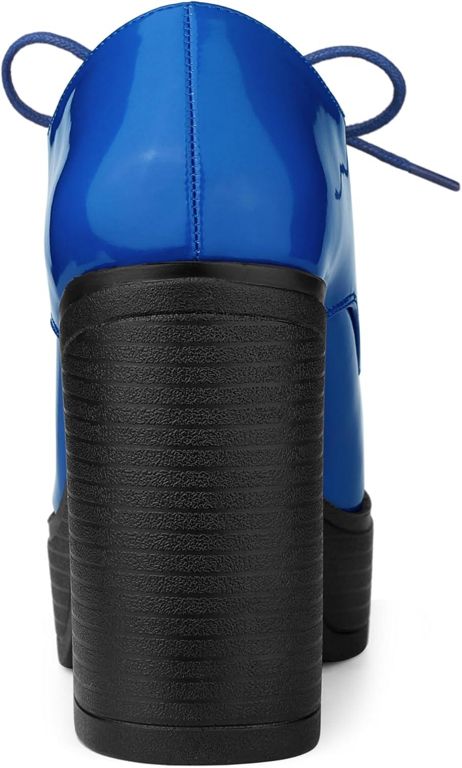 imageAllegra K Womens Platform Lace Up Chunky Heel Ankle BootsRoyal Blue