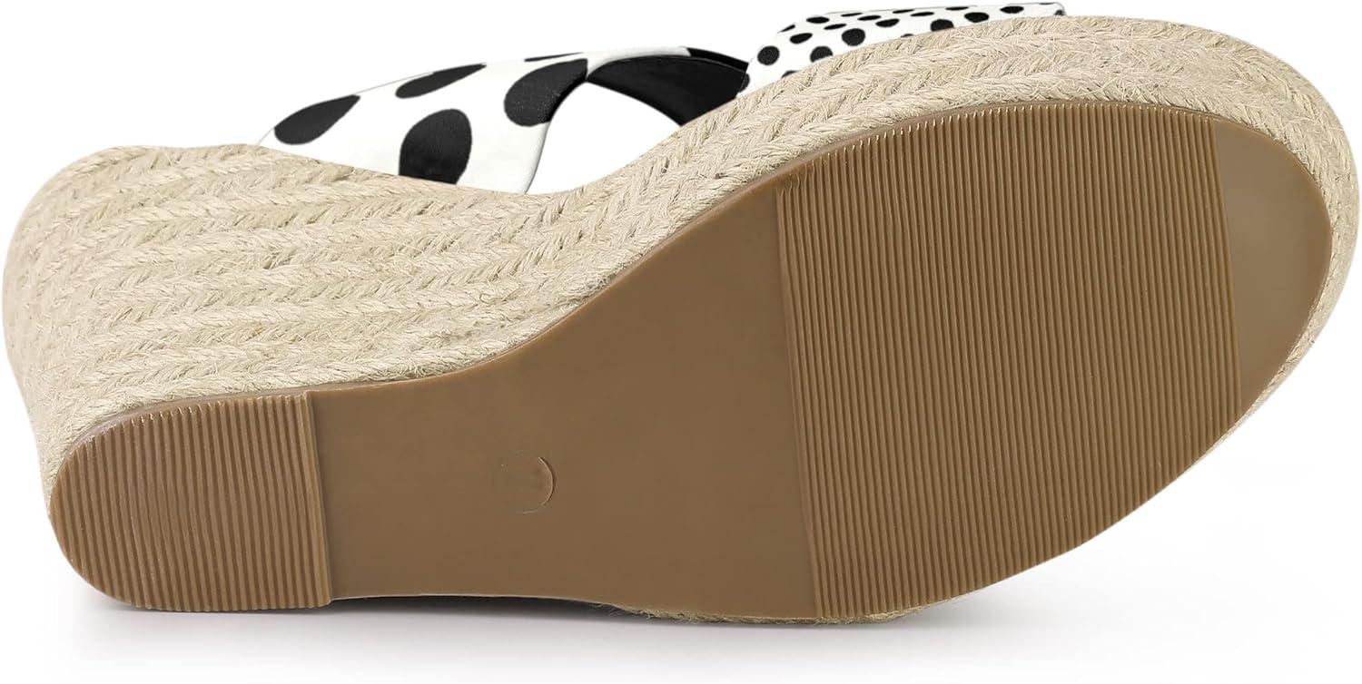 imageAllegra K Womens Platform Polka Dots Heel Espadrille Wedge SandalsBlack