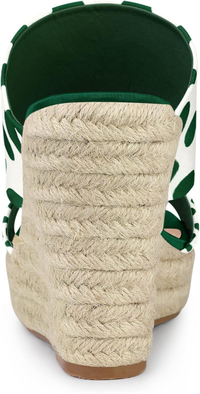 imageAllegra K Womens Platform Polka Dots Heel Espadrille Wedge SandalsDark Green