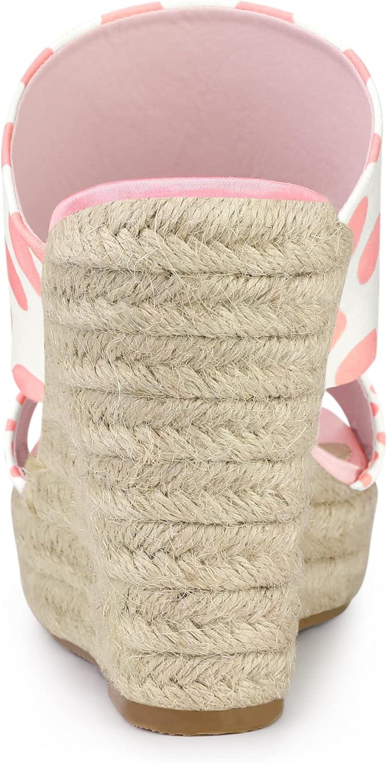 imageAllegra K Womens Platform Polka Dots Heel Espadrille Wedge SandalsLight Pink