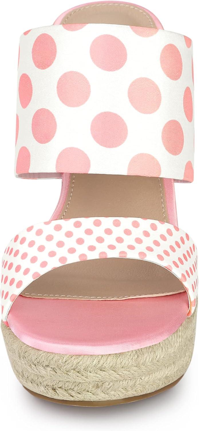 imageAllegra K Womens Platform Polka Dots Heel Espadrille Wedge SandalsLight Pink