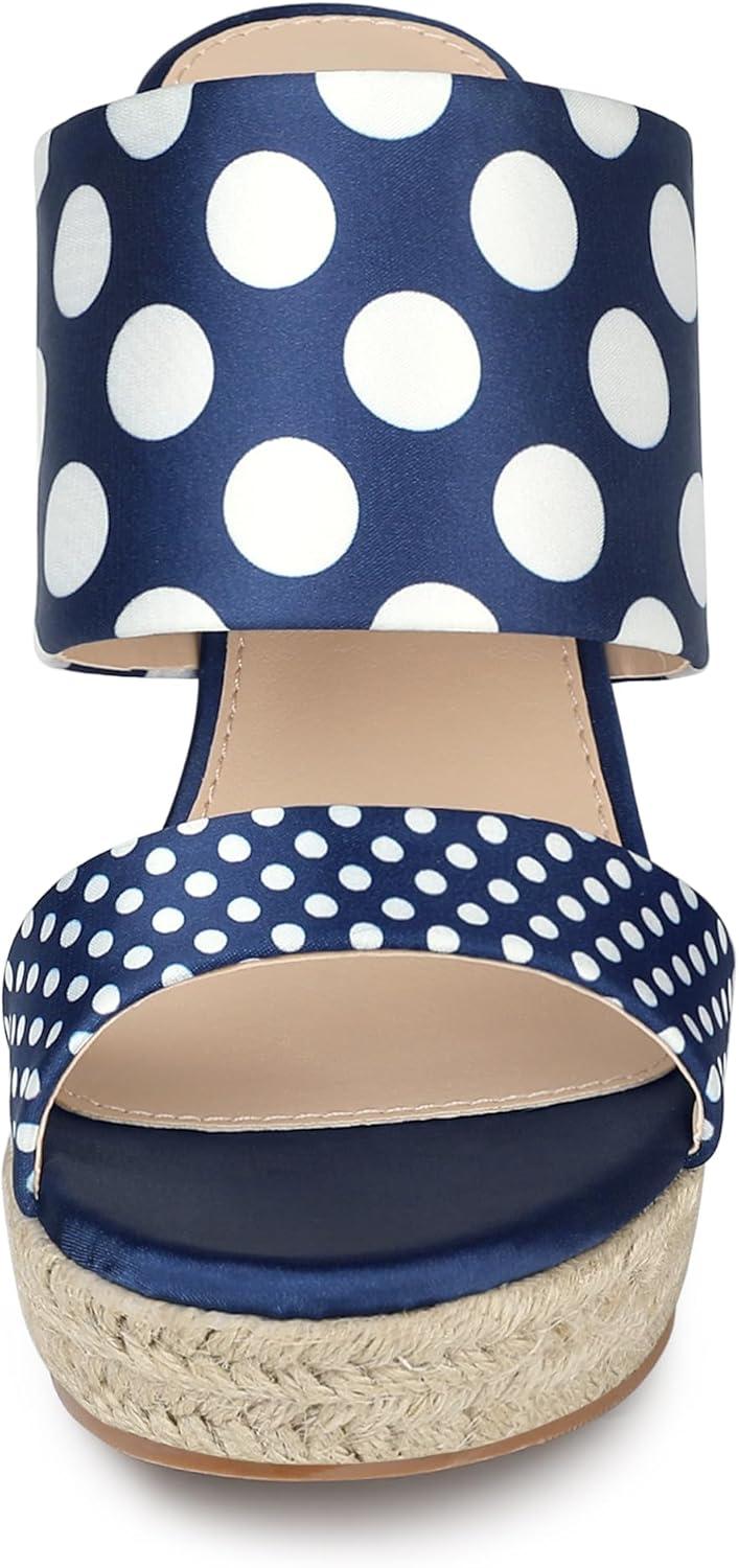 imageAllegra K Womens Platform Polka Dots Heel Espadrille Wedge SandalsRoyal Blue