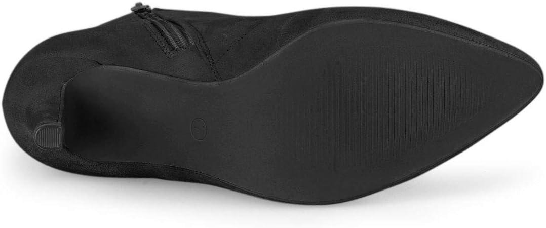 imageAllegra K Womens Pointy Toe Zip Lace Up Stiletto Heel Ankle BootsBlack