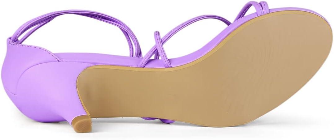 imageAllegra K Womens Strappy Kitten Heel Lace Up SandalsPurple