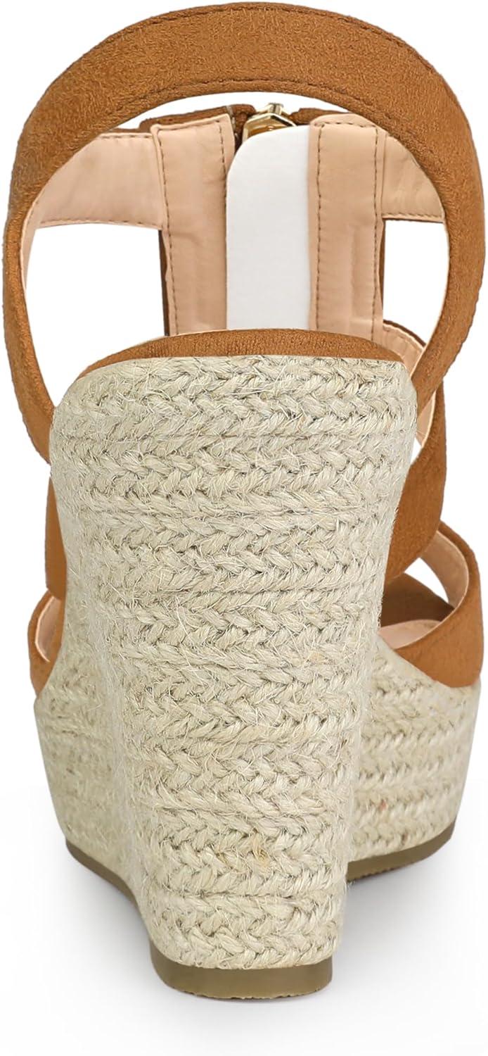 imageAllegra K Womens Wedges Zipper Sandals Platform Wedges Heels SandalsBrown