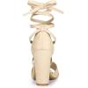 imageAllegra K Womens Block Heeled Lace Up SandalsBeige