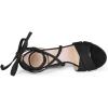 imageAllegra K Womens Block Heeled Lace Up SandalsBlack