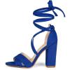 imageAllegra K Womens Block Heeled Lace Up SandalsDeep Blue