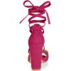 imageAllegra K Womens Block Heeled Lace Up SandalsHot Pink