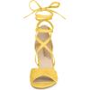 imageAllegra K Womens Block Heeled Lace Up SandalsYellow