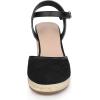 imageAllegra K Womens Closed Toe Platform Espadrilles Lace Wedge Heel SandalsBlack
